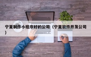 甘南宁夏制作小程序好的公司（宁夏软件开发公司）